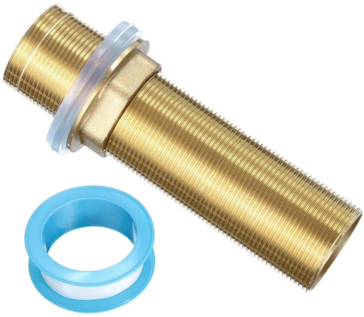 Verlengschacht voor kraanmontage 12,7 cm (5 inch) schroefdraad van messing verlenging montageschacht verlenging voet vast met moer en gouden afdichting 1 stuk