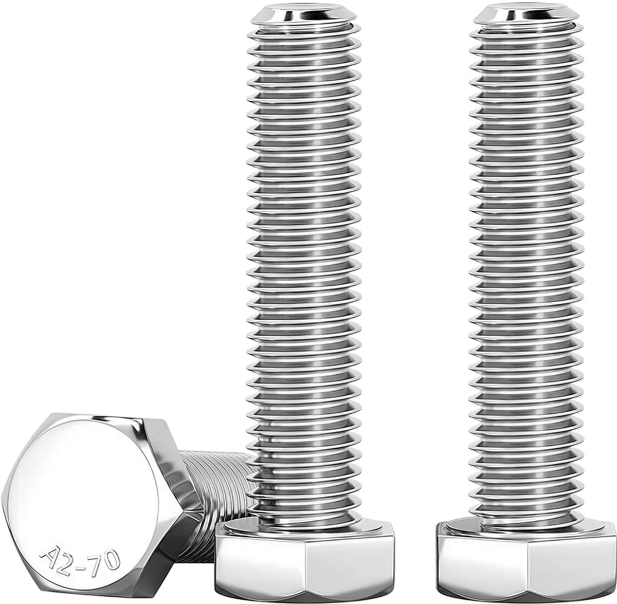 Zeskantschroeven M8 x 35 mm, 10 stuks metrische kopschroeven van zeer sterk staal, geschikt voor metaal, bouw, auto, machines