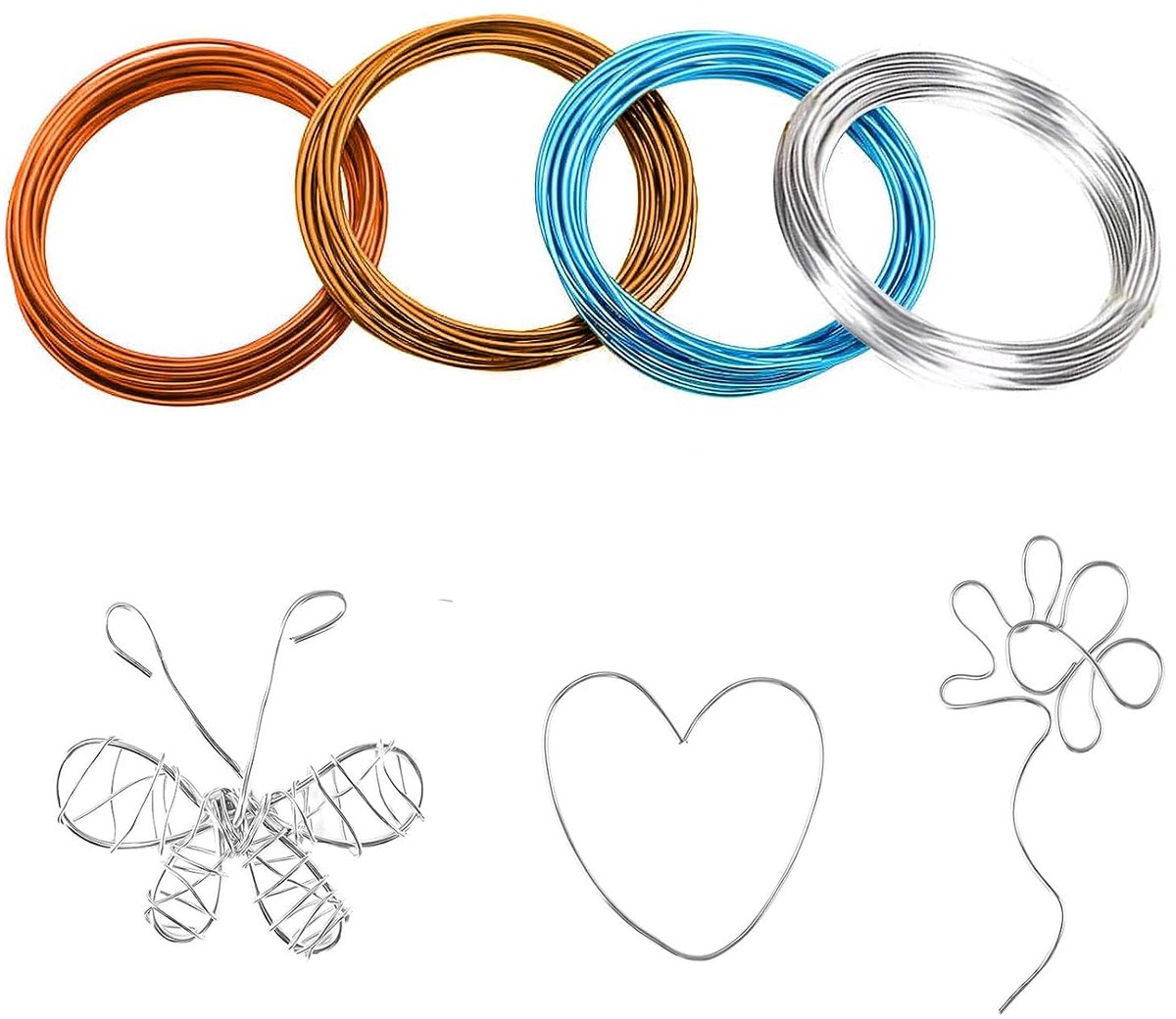 Draad, 1 mm, ambachtelijk aluminiumdraad, 10 m, flexibel en vormbaar, voor sieraden, verpakkingen, modelbouw, sculptuur