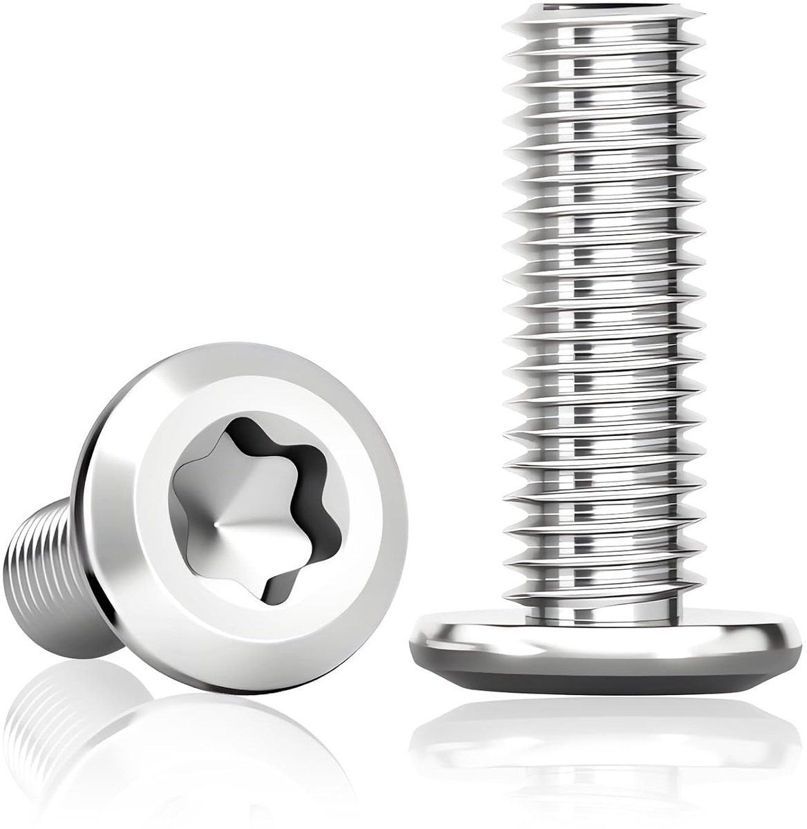 60 stuks platte kopschroeven M5x20 mm, RVS Torx | M5x20 mm RVS A2 V2A met Torx en volledige schroefdraad voor meubels, werkplaats en DIY