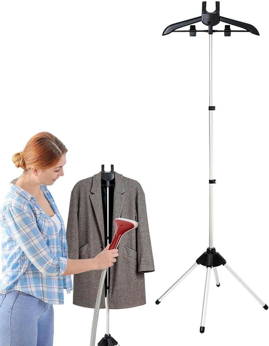 Kledinghanger Stoomrek - Kledingrek Strijken - Kleding Stomen - In Hoogte Verstelbaar - 155 cm - Zwart