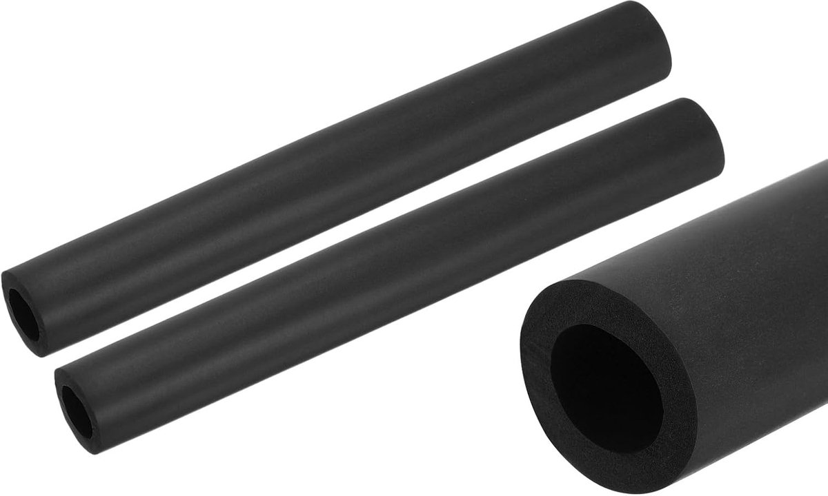 Buisisolatie voor buizen, 18 mm, ID, 30 mm, OD-schuimbuis voor gripsteun, 2 stuks, zwart