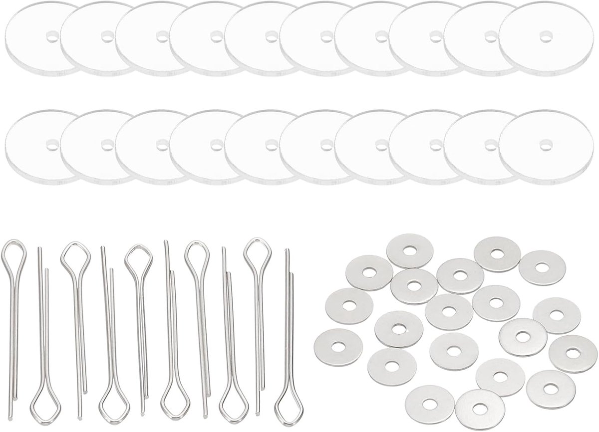 20mm Poppengewrichten, 10 Set Verwijderbare Splitpen Gewrichten Connector en Acryl Dienblad voor Beer Ledematen Maken Hoofdgewrichten DIY Ambachten Accessoires
