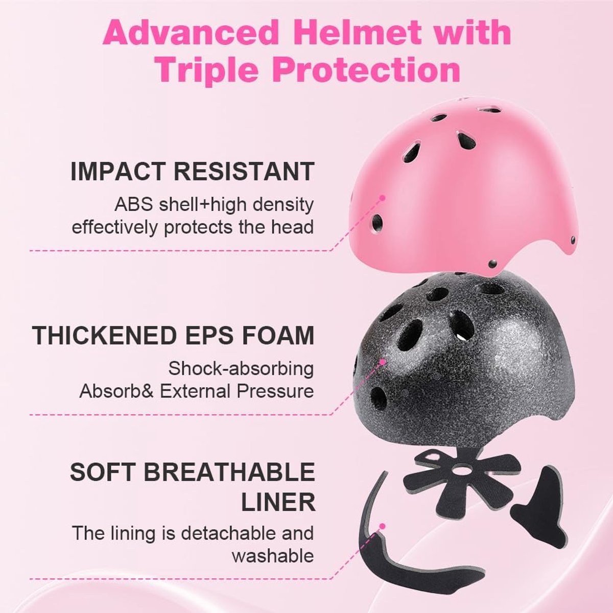 Flintronic Kniebeschermers voor kinderen, elleboogbeschermers, polsbeschermers, 6-in-1 beschermende uitrustingset, comfortabele en eenvoudig te installeren scooter, skateboard, fiets