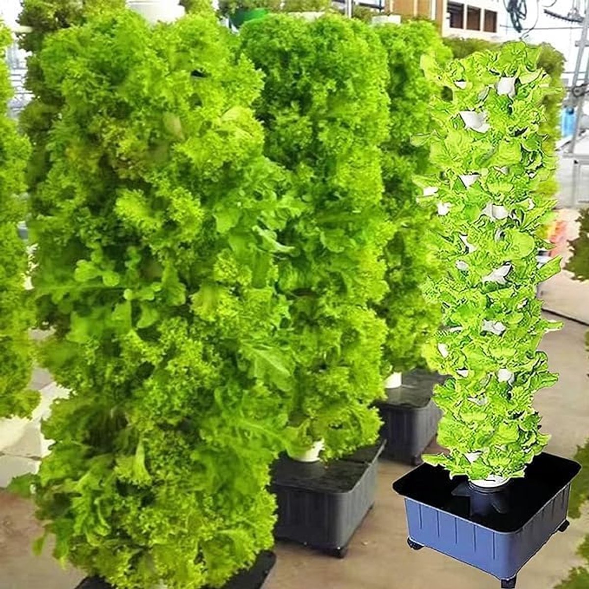 Kweeksysteem, 15 lagen, 45 gaten hydrocultuur kweeksysteem, grondloze kweek, Garden Aeroponic kweekset, Aquaponics kweeksysteem, verwijderbare PP-kolonisatiebekers