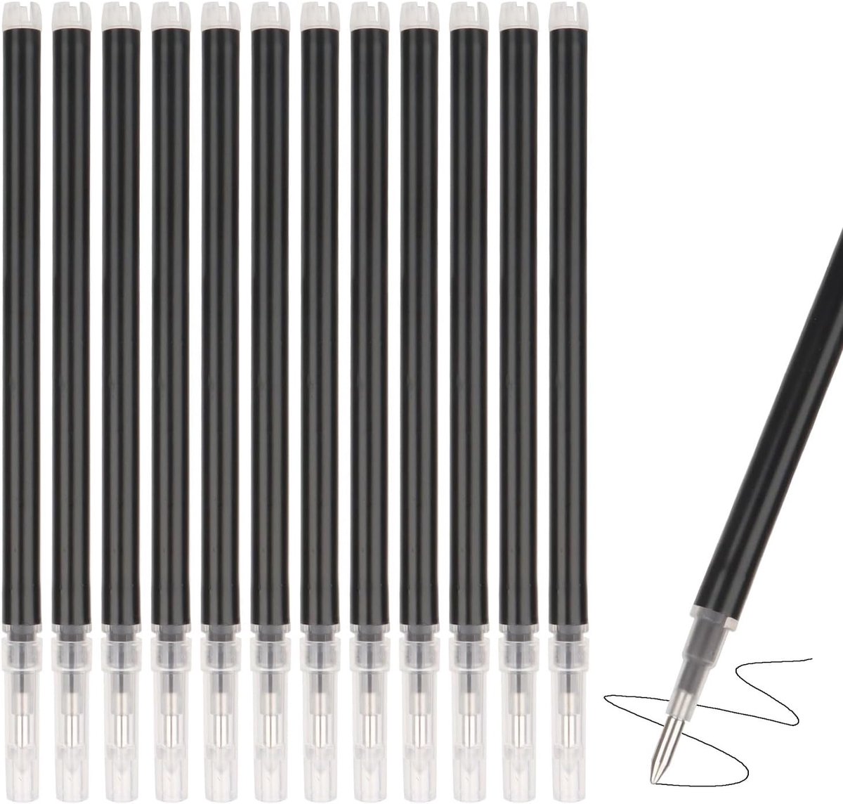 12 stuks zwarte uitwisbare gelstiften, 0,7 mm