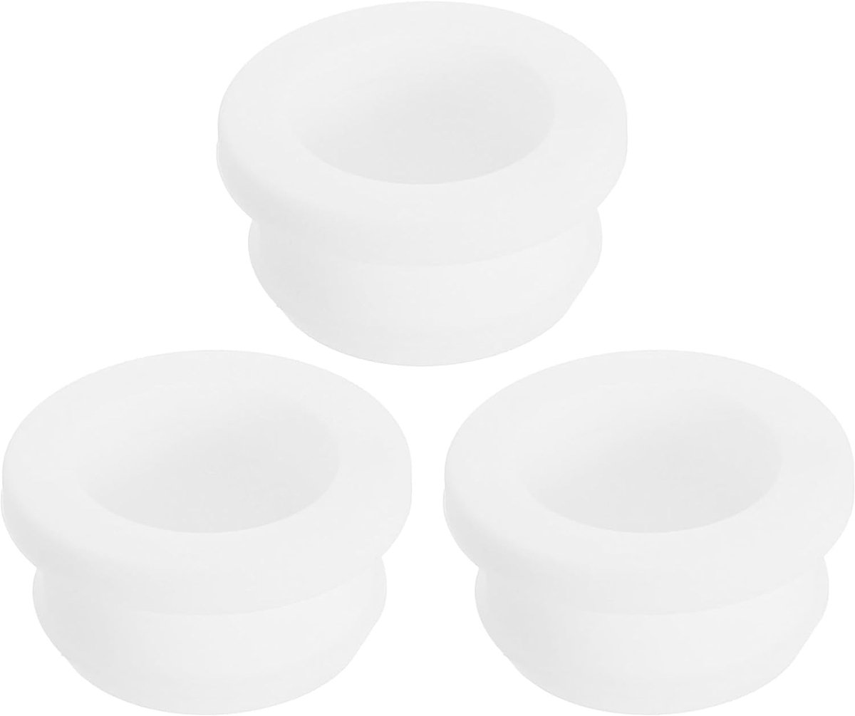 3 stuks rubberen doorvoertule 25 mm boorgat, 20 mm ID gat doorvoertule zwarte siliconen hoed voor bedrading, auto, wit