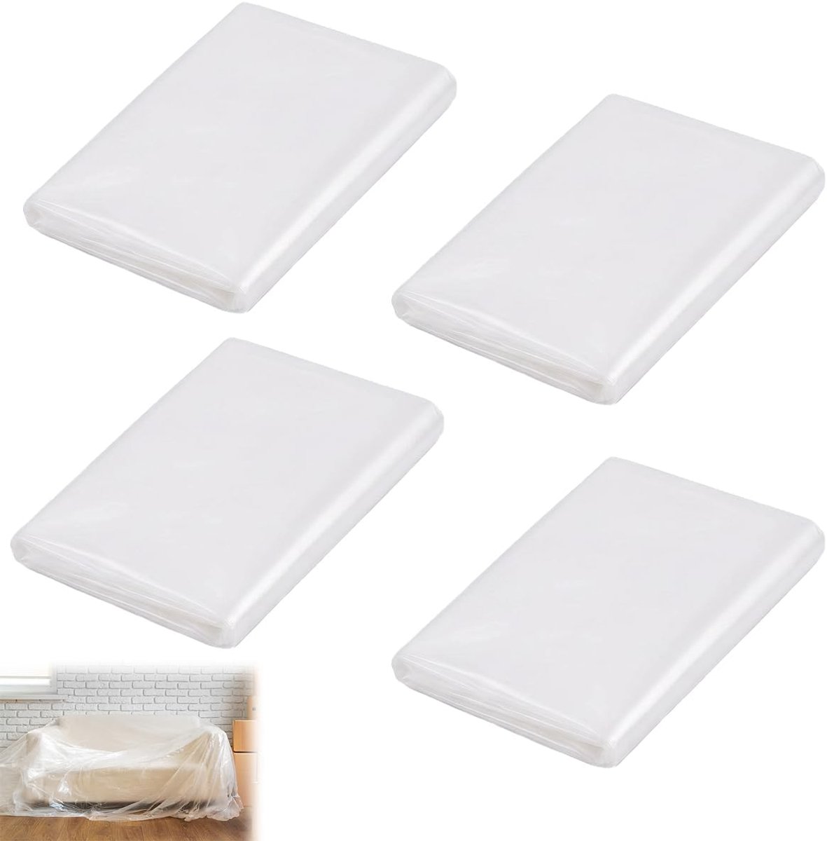 Afdekfolie 4x5 m - Extra sterke transparante plastic beschermfolie - Scheurvast en waterdicht - SnelShoppen