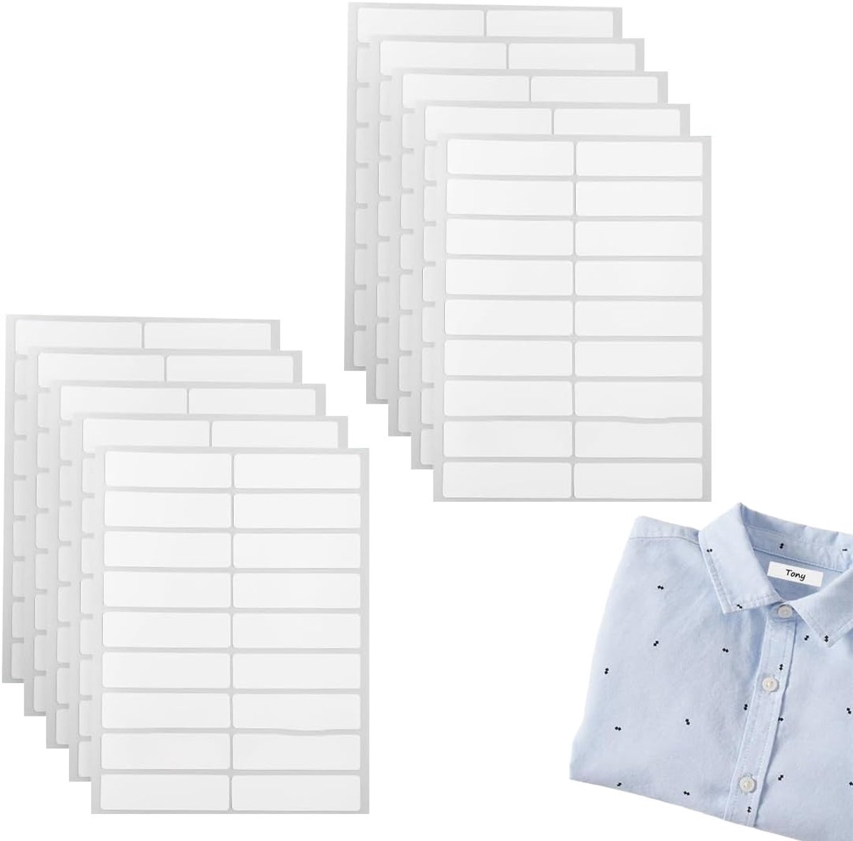 Kledingetiketten 45 x 15 mm - Zelfklevend - 180 stuks - Perfect voor schooluniformen - SnelShoppen
