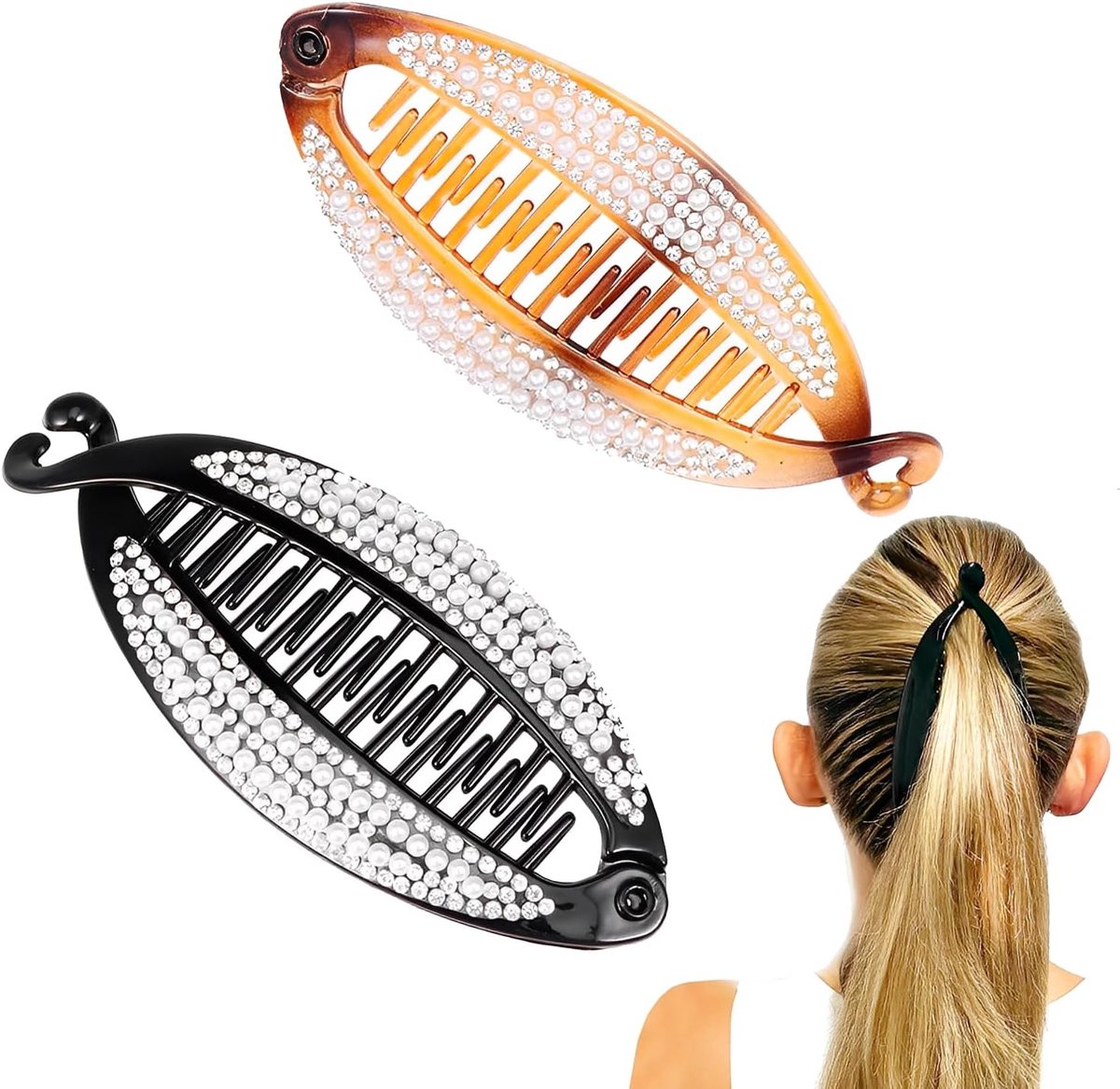 Haarclips - Visvorm - Kristal en kunststof - Perfect voor elk haartype - SnelShoppen