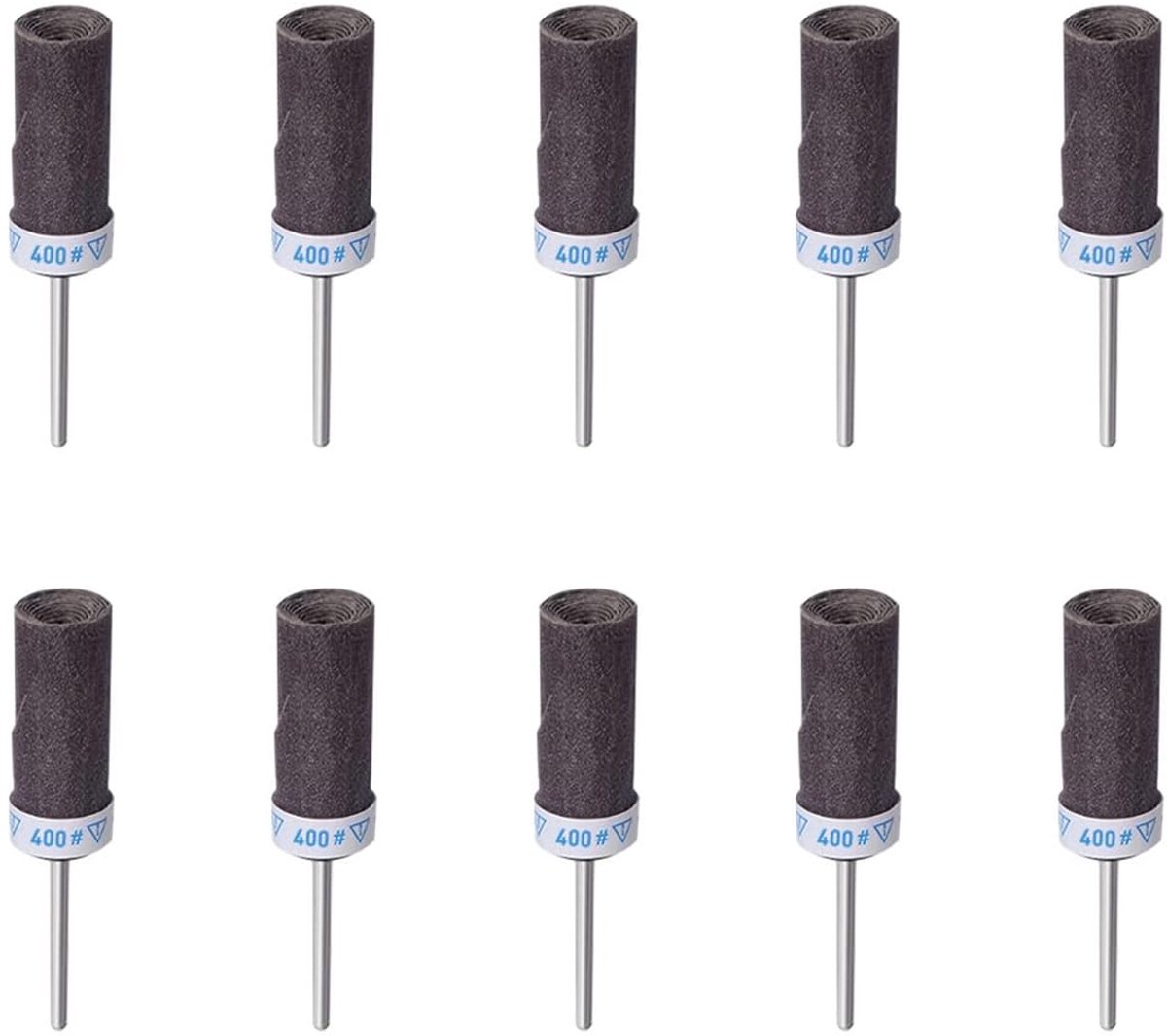 Schuurmof 400 grit - 10 stuks - 3mm schacht - ideaal voor metaal, hout en steen - SnelShoppen