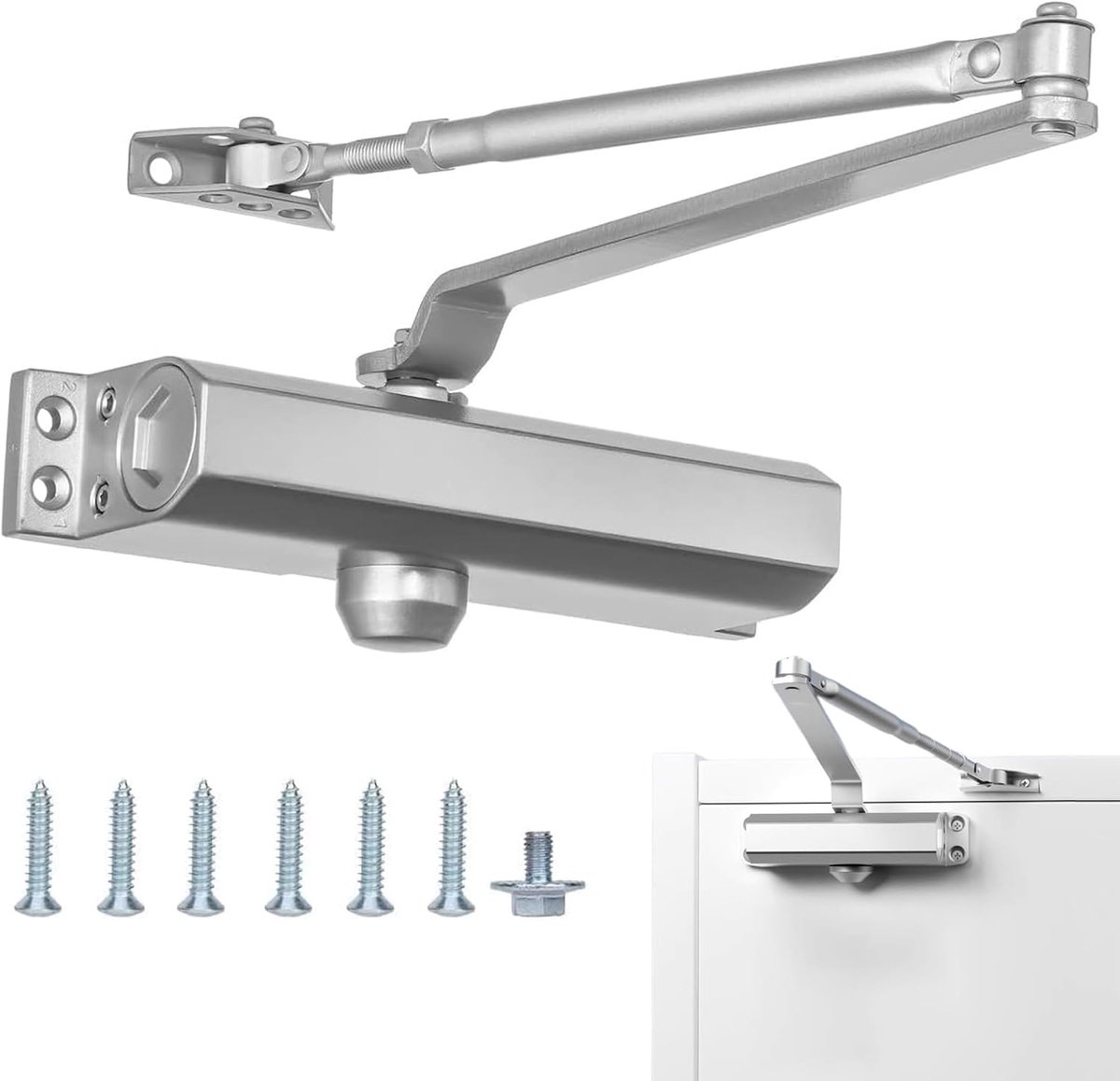 Deursluiter automatische bovendeursluiter - hydraulisch aluminium - voor binnen en buiten - SnelShoppen
