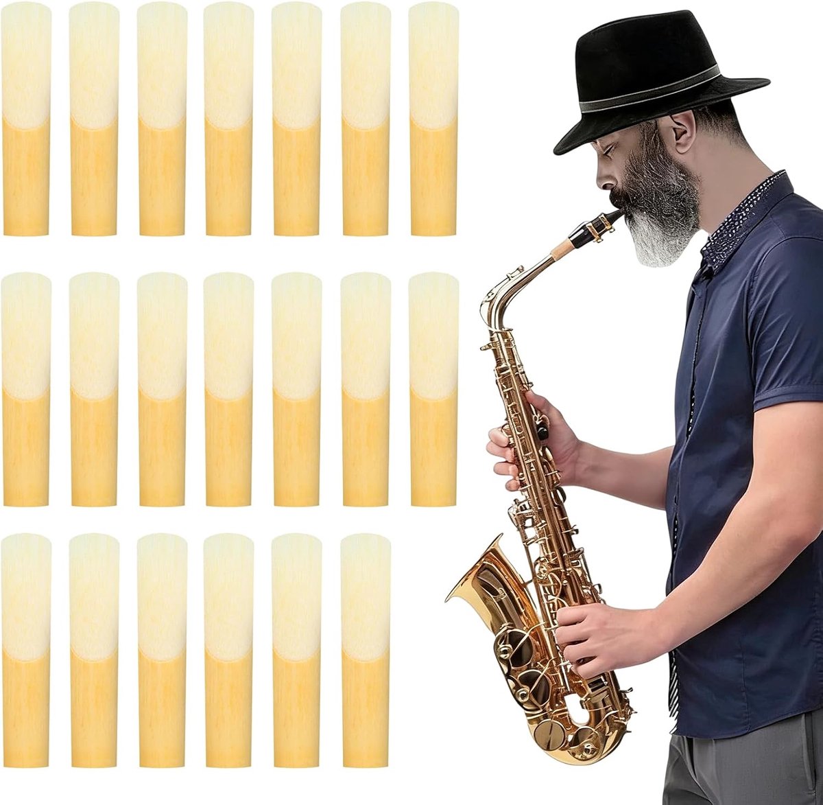 Saxofoonbladen 20 Stuks - 2.5 Dikte - Natuurlijke Rietkwaliteit - Voor Professionele Prestaties - SnelShoppen