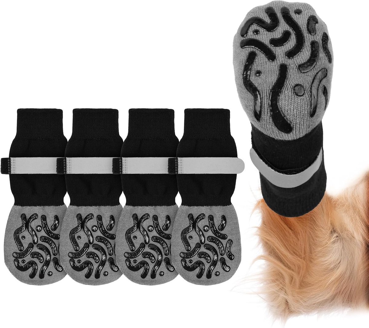 Honden sokken XL - Antislip met verstelbare band - Bescherming voor zere poten - Voor binnen en buiten - SnelShoppen