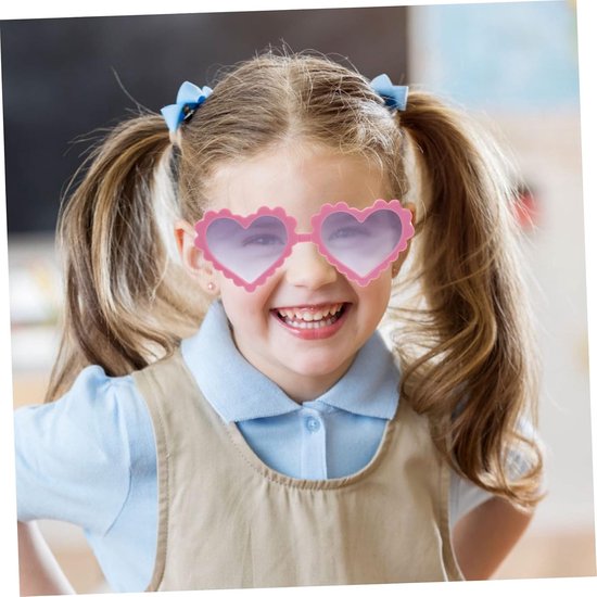 Kinder Zonnebril Hartjes - Feestbril UV Bescherming - Buitenspelen Bescherming - Hartjes Design - 12.3 cm - Groen van Kinder — afbeelding 3