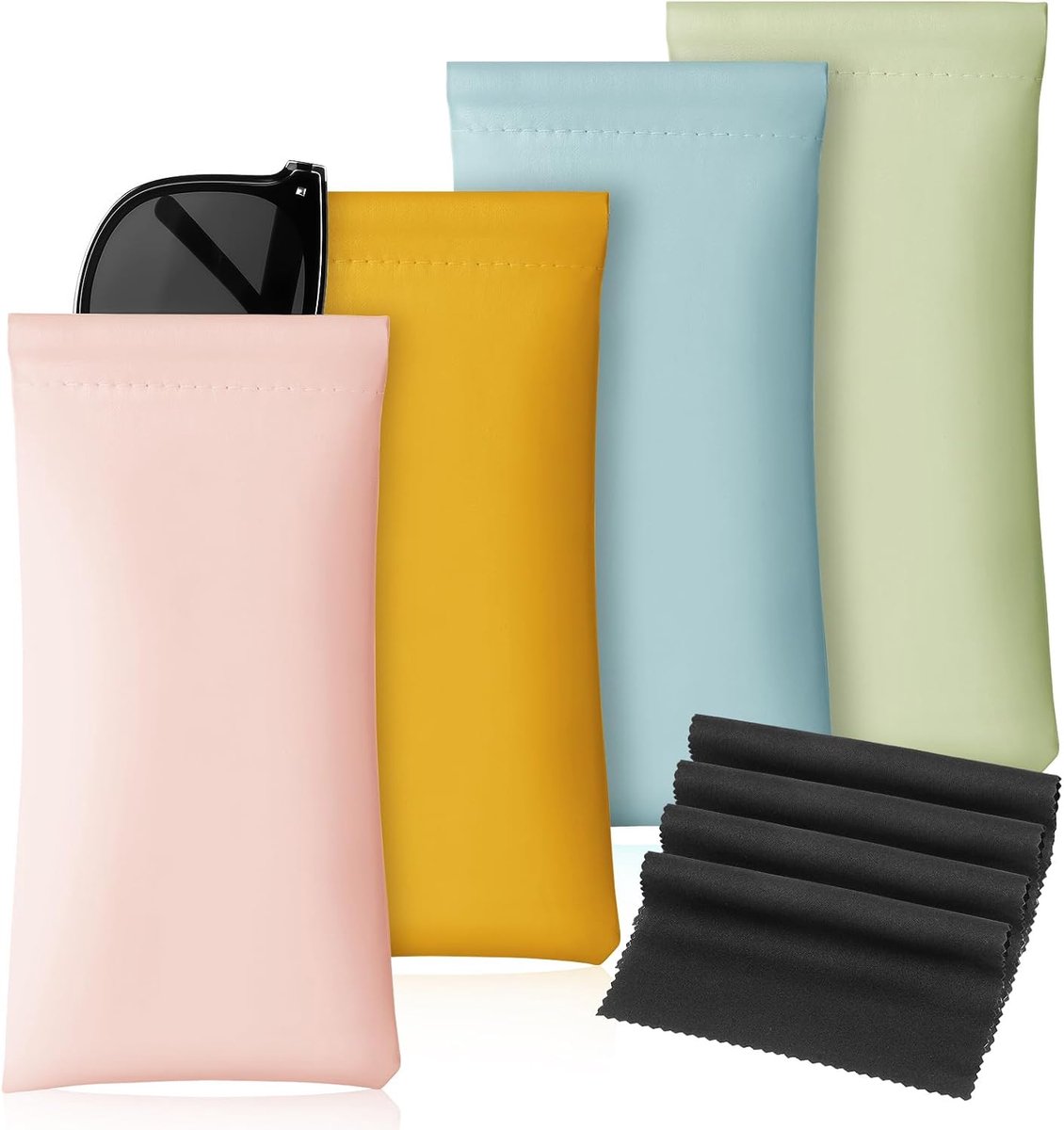 Bril etui hard - PU leer - met schoonmaakdoek - beschermende opslag voor reizen - SnelShoppen