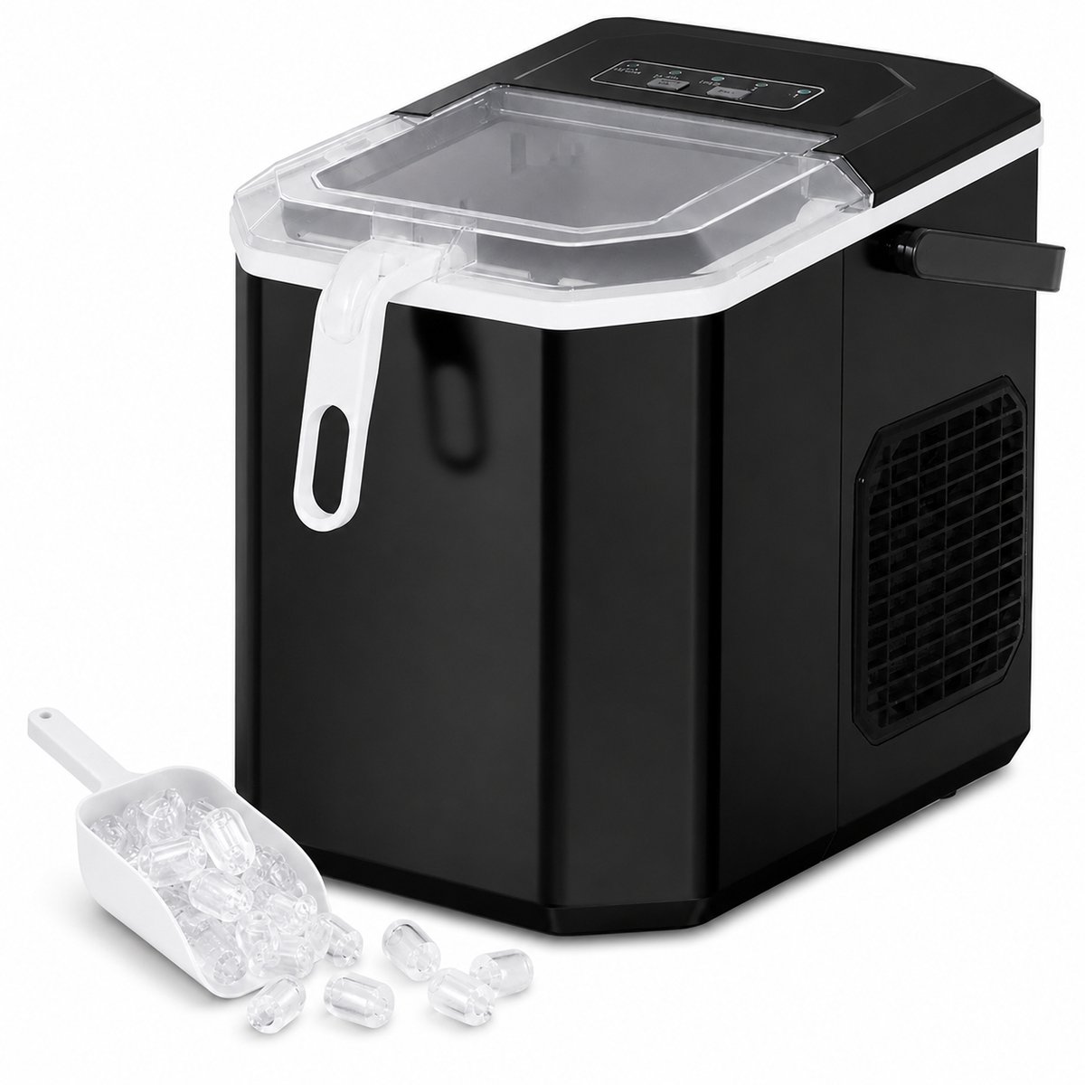 IJsblokjesmachine - IJsblokjesmaker 12 kg/24 uur - 2 Formaten IJsblokjes - Compact met Compressor - Zelfreinigend