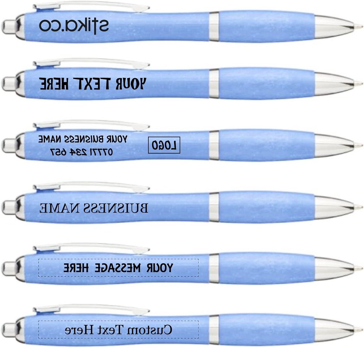 Eco-vriendelijke Pennen - Gepersonaliseerde Pennen - Promotionele Artikelen - Met Logo Bedrukbaar - 146 mm x 14 mm - Blauw