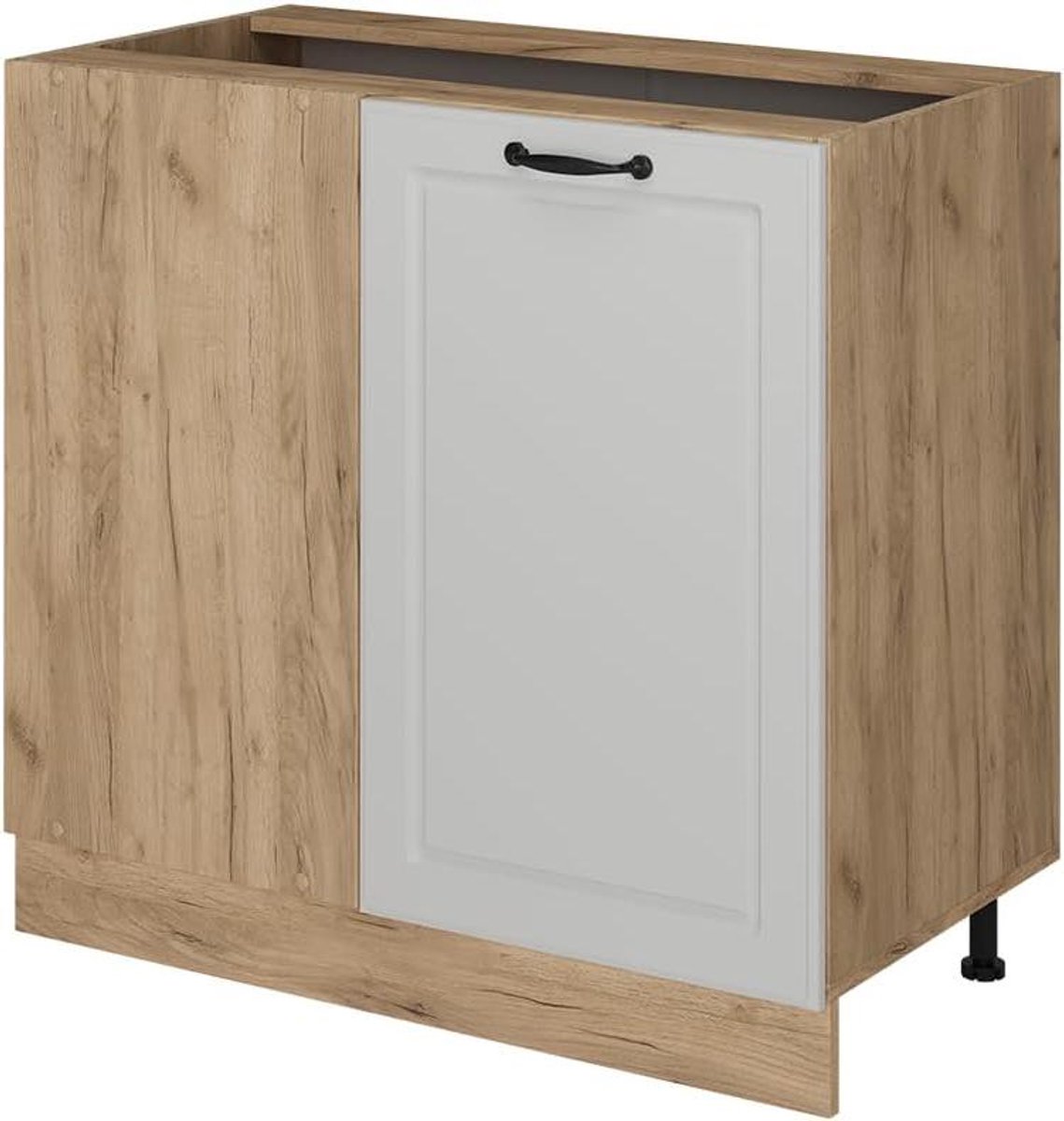 Hoekkast Keuken - Keukenkast Hoek Keukenkastje - Keuken Indelen - Flexibel Indeeldbaar - 86 cm - Wit Landhuis