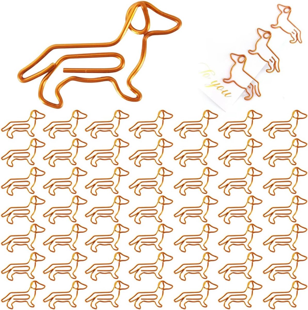 Papierclips dierenvorm - 50-delige set - metaal met PET-coating - schattige memo houders - ShopVlot