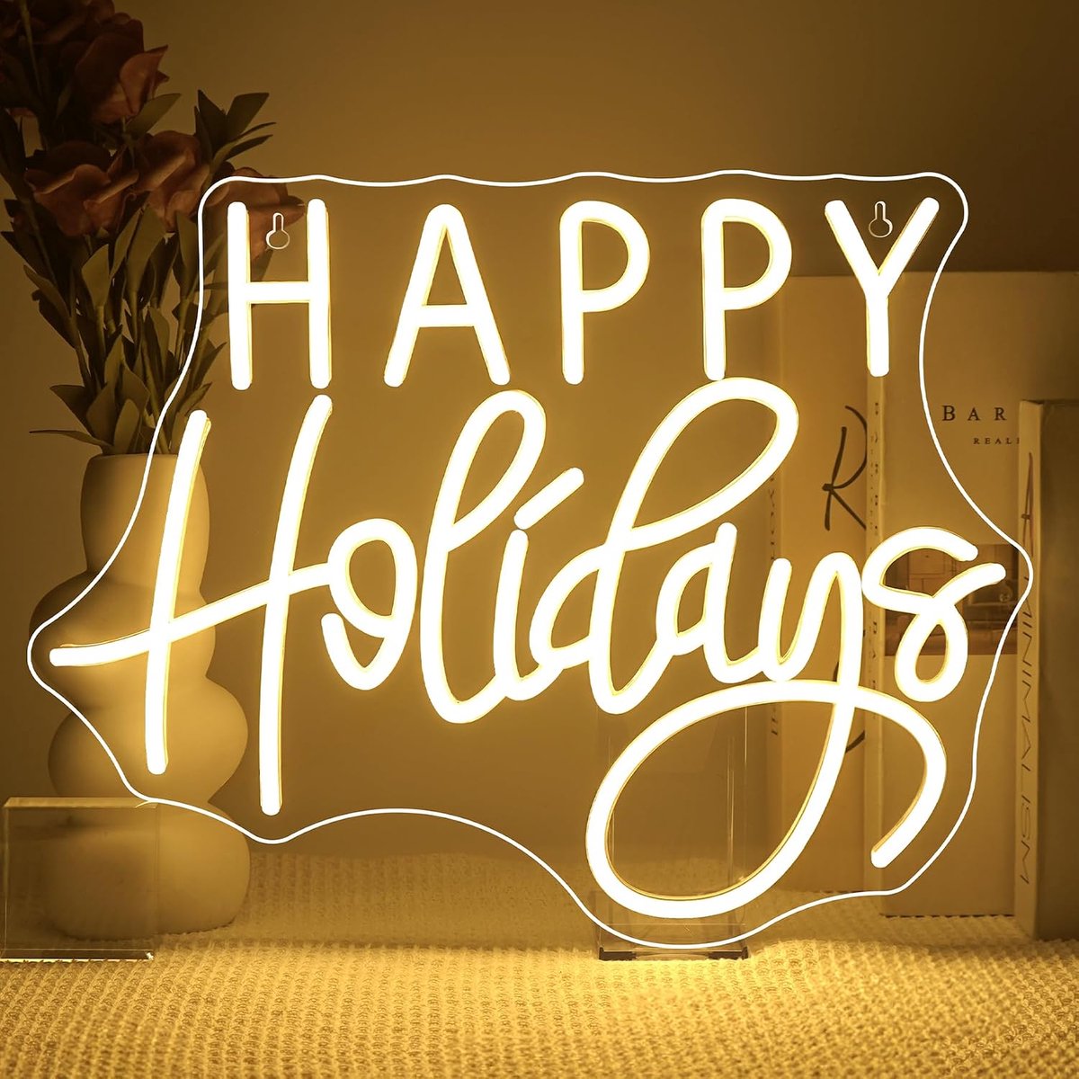 Neon sign Happy Holidays - uniek ontwerp - heldere verlichting - sfeervolle feestelijke ambiance - ShopVlot
