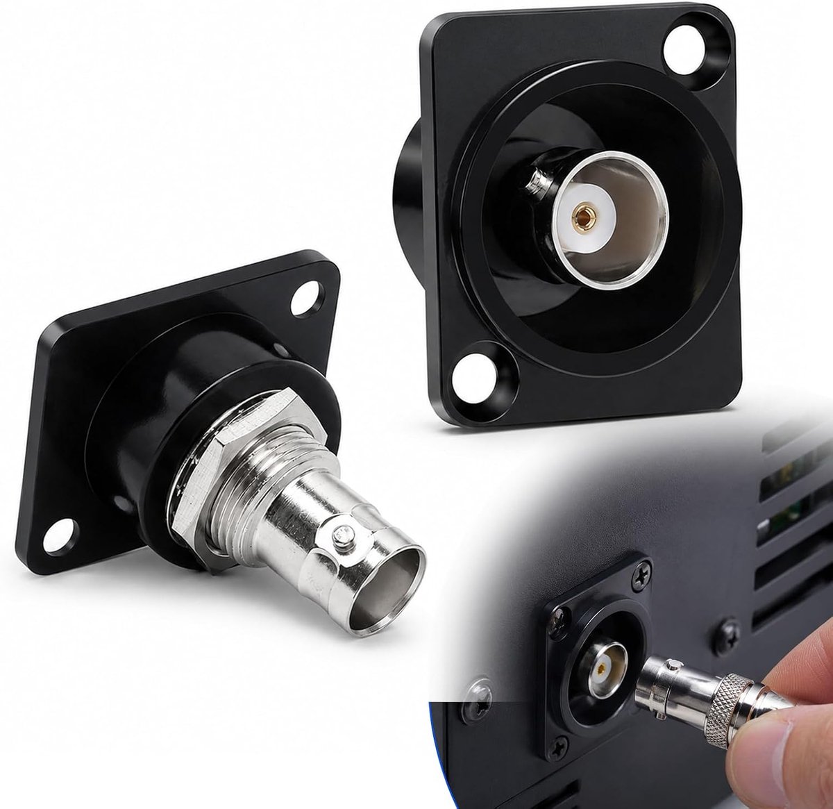 BNC inbouwbus adapter 2 stuks - metalen constructie - stabiele signaaloverdracht - ideale koppeling - ShopVlot