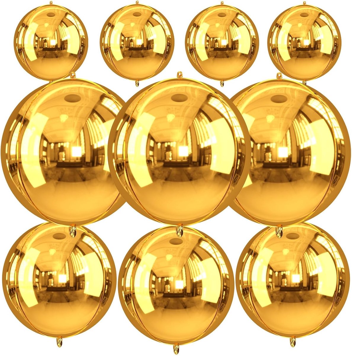 Ballonnen 4D - Goudkleurig - Aluminium folie - Perfect voor babyshower en verjaardagen - SnelShoppen
