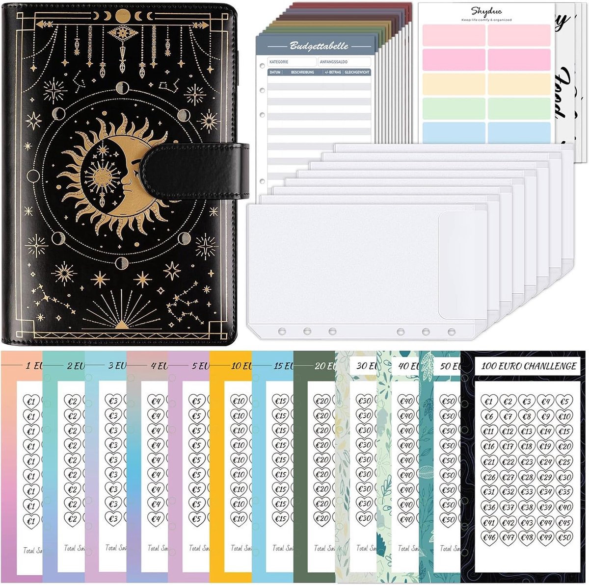 Budget Planner A6 - Spaaruitdaging - Voor beginners - Bespaar geld met plezier - SnelShoppen
