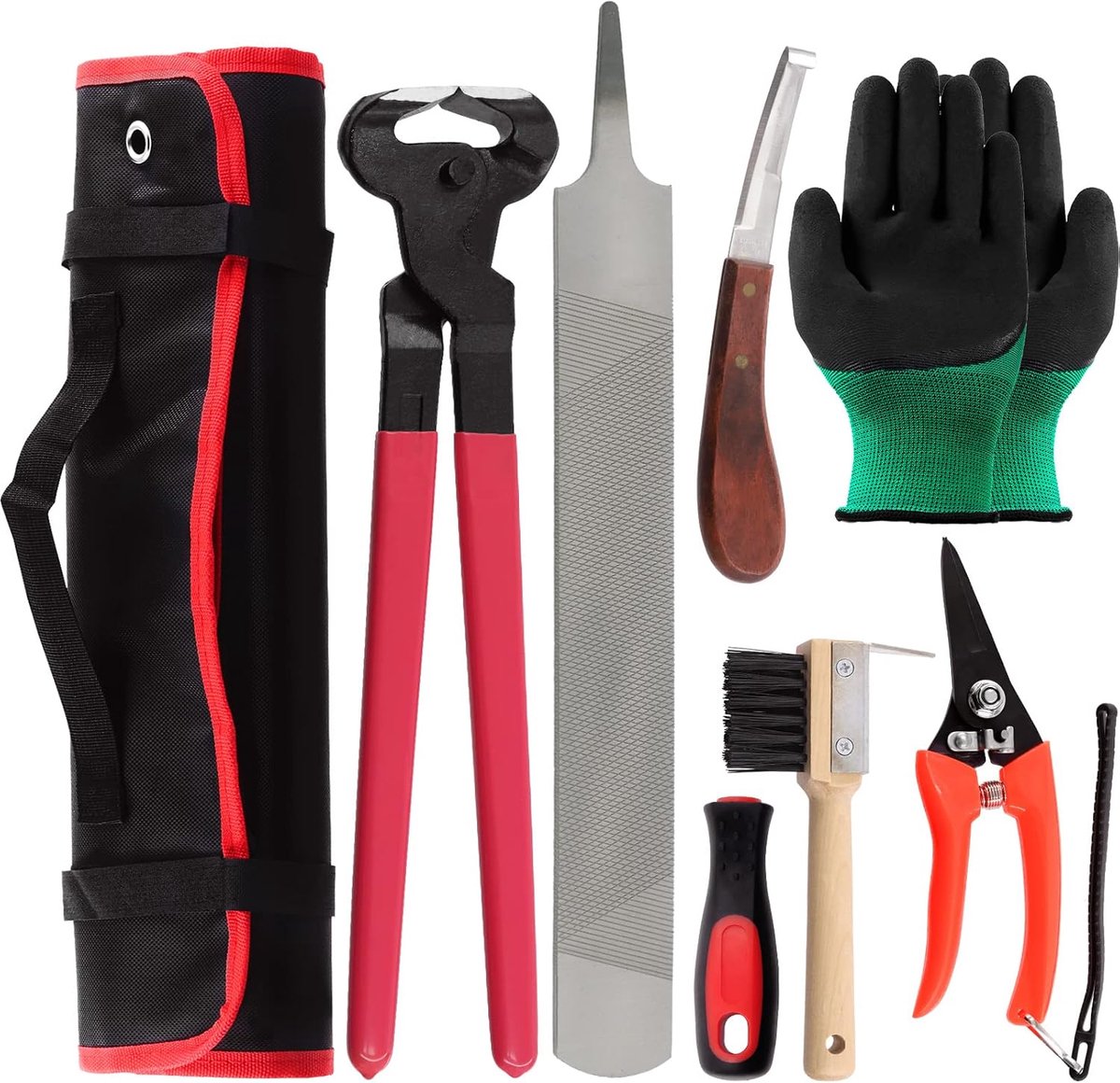 Hoefgereedschap set 8-delig - Professionele kwaliteit - Inclusief rolpakket - Voor perfecte hoefverzorging - SnelShoppen
