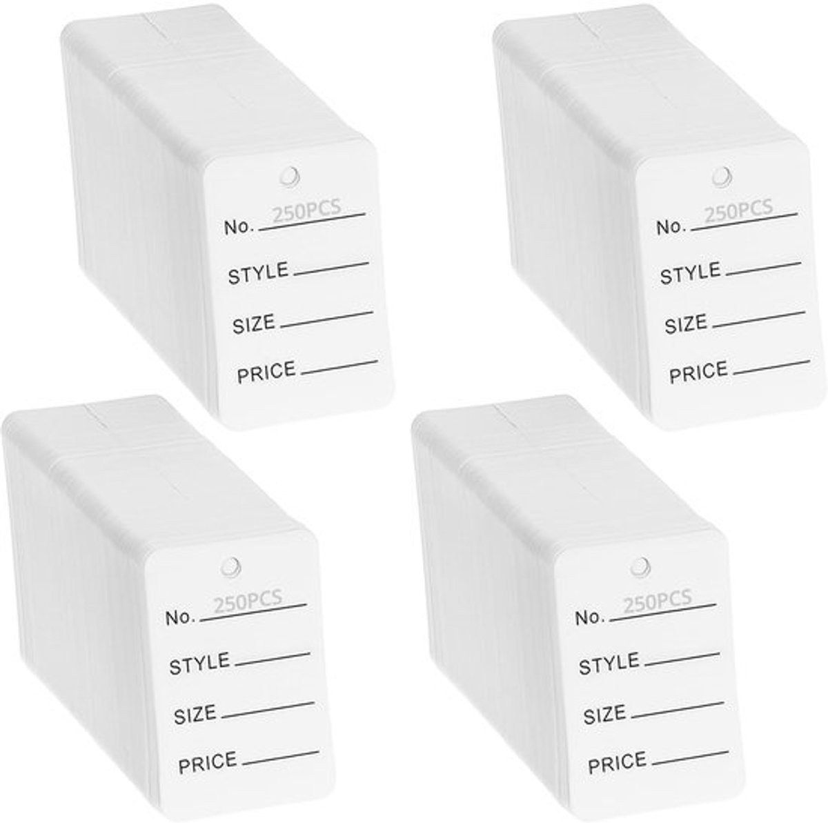 witte prijskaartjes klein, 1000 stuks 3,2 x 5 cm, met voorgeperforeerde gaten, markeringslabels voor bakverpakkingen en kleding