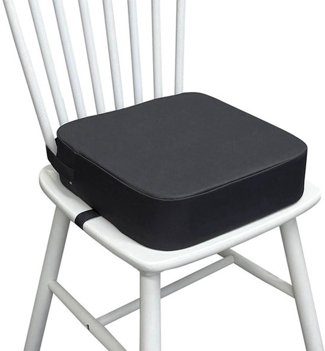 Stoelverhoger - Zitverhoger - Stoelverhoger eettafel - Donkergrijs - 34*34*9cm - Stof en Spons - Wasbaar - Demonteerbaar - Antislip stoelverhoging - Voor eetkamerstoel, eetkamer - Draagbare Stoelverhoger - Kinderstoelkussen