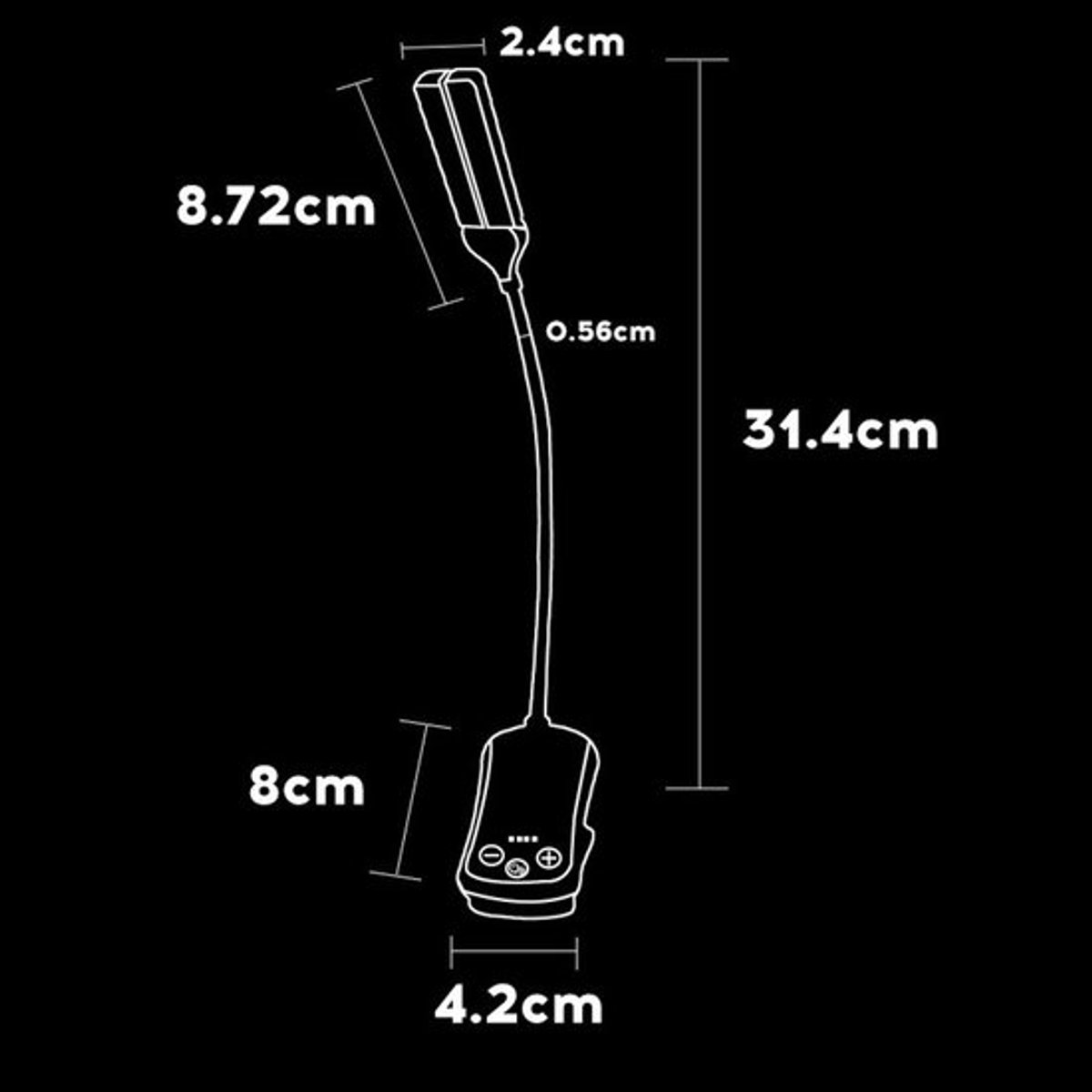 Leeslamp met clip, USB-oplaadbare cliplamp, nachtleeslamp met batterij-indicator, oogvriendelijke leeslamp met clip - wit
