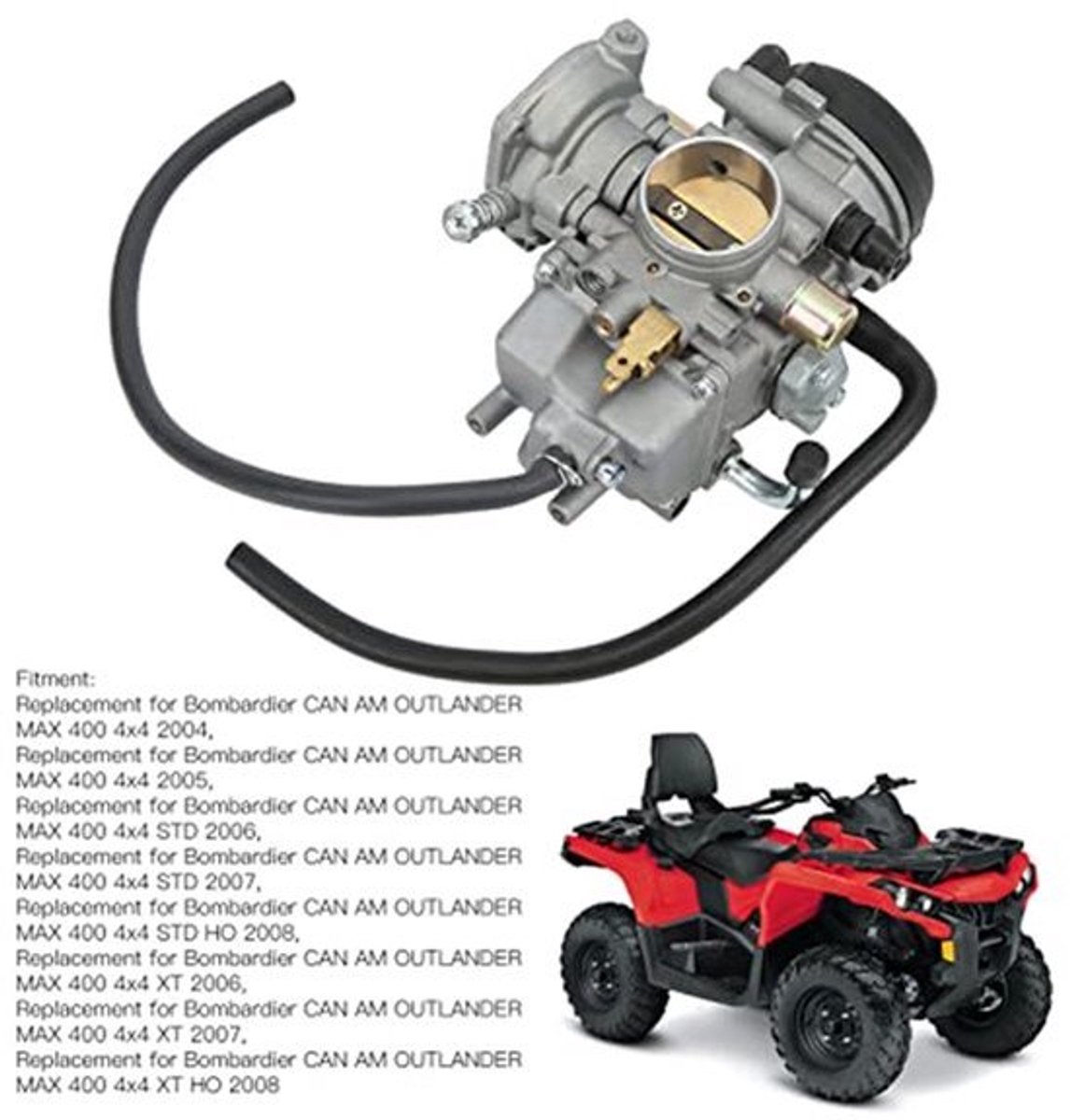 ATV Carburateur Kit - OUTLANDER MAX 400 4x4 - 2004-2008 - Hoogwaardig metaal - Inclusief Montagefilter