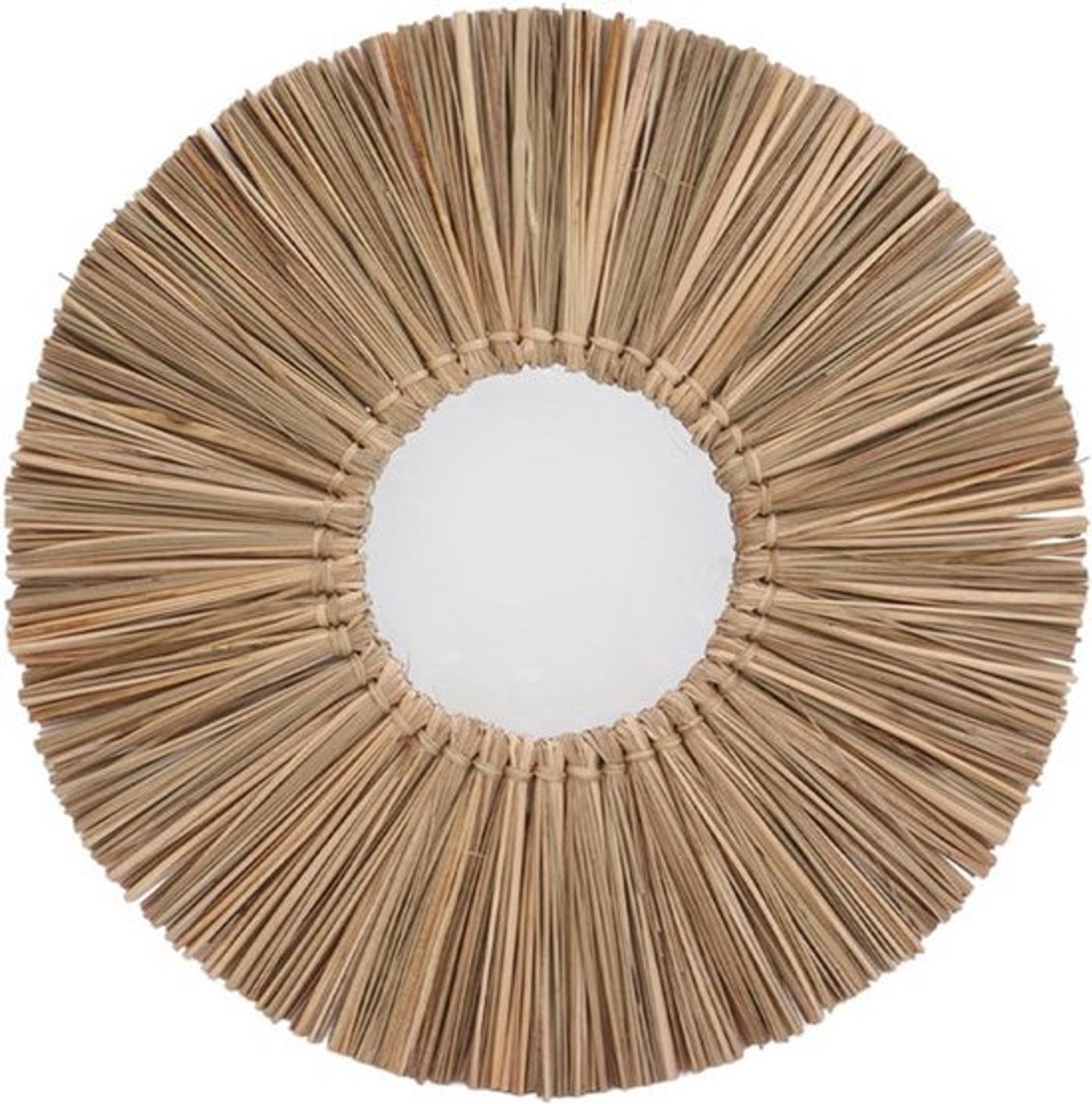 Wandspiegel van zeegras - Geweven wandspiegel voor in de woonkamer in originele kleur.