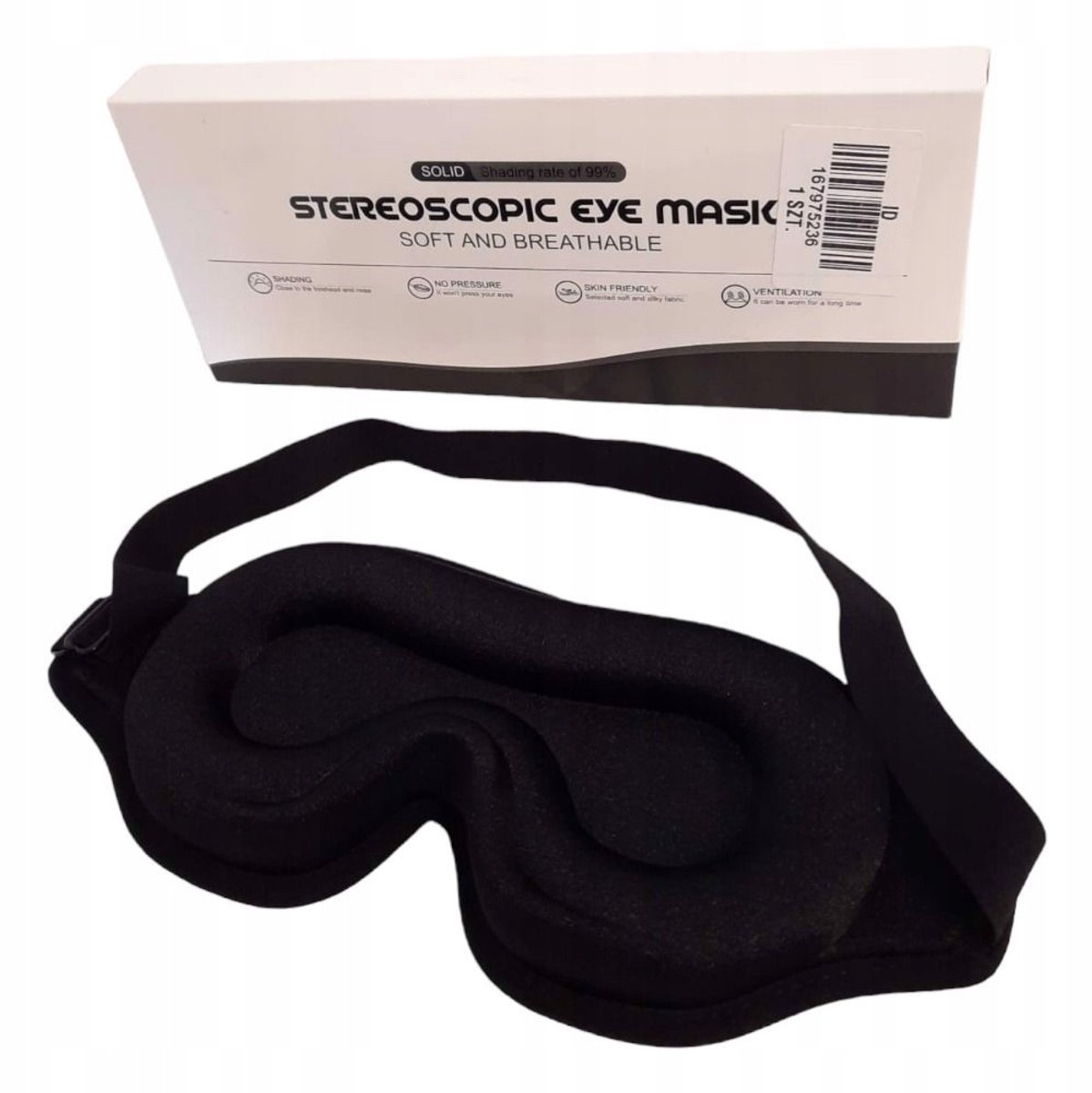 3D Slaapmasker Zacht Memory Foam Verduisterend - Comfortabel en licht