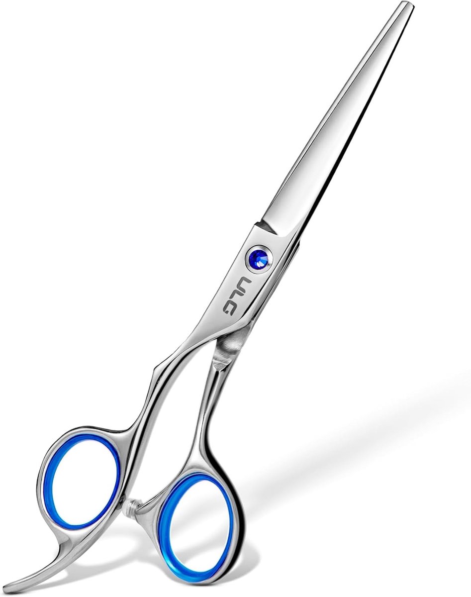 Haarknipschaar Links 16.5 cm - Japanse RVS met Blauwvingerring - Professioneel voor Thuis en Kapsalons - ShopVlot