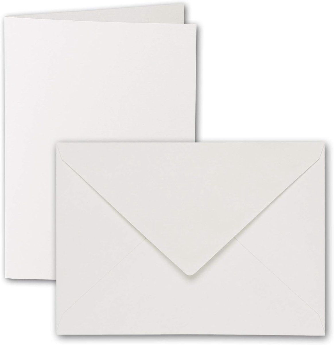 15 x DIN B6 vouwkaartenset met enveloppen, ivoor (crème), 120 x 169 mm, blanco geribbelde knutselkaarten, met enveloppen, 220 g/m²