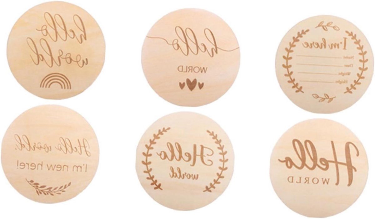 Baby Mijlpaal Kaarten - Houten Schijfjes Foto Prop - Baby Groei Vastleggen - Set van 30 Stuks