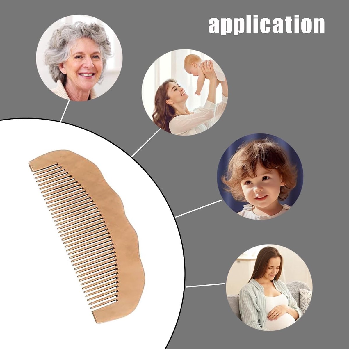 Weepijn, weekkam, houten kam, houten kam, hout kraamgereedschap, kraamgeschenken, voor vrouwen aanstaande houten moedermassagekam, hoofdhuidmassageapparaten, krabkam hoofdhuid