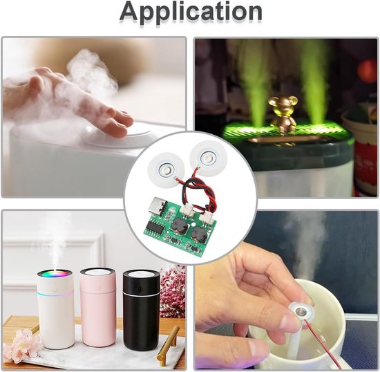 Mist Maker Kit, Dubbel mondstuk, geen schakelaar, geen timing DIY Fogger Sproeier Module Vervanging Set, met USB-kabel met AAN/UIT-knop, voor desktop watertanks — afbeelding 4