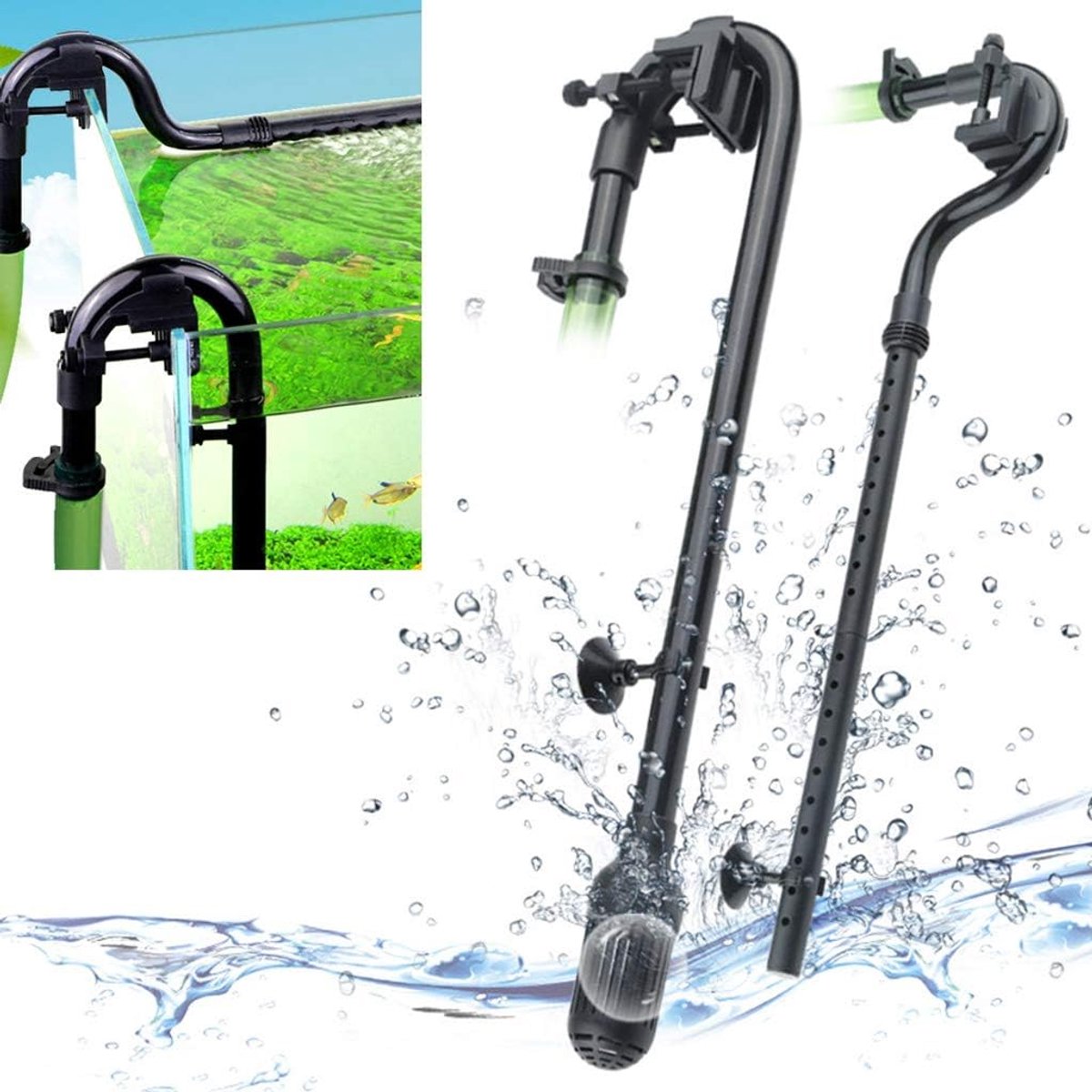 Aquarium Water Inlaat Outlet Tube Kit Vistank Externe Filter Waterleidingen Water Inlaat Outlet Tube Kit Zwart
