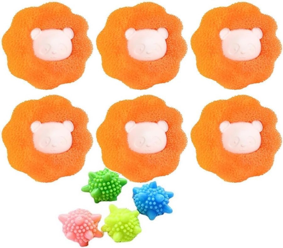 6 Stuks Wasballen Anti Klit Wasmachine Pluizenverwijderaar Bloemvorm Wasbol Wasgoed Reinigingsbal Herbruikbare Wasdroger Ballen Voor Kleding Dekens Jassen Handdoeken