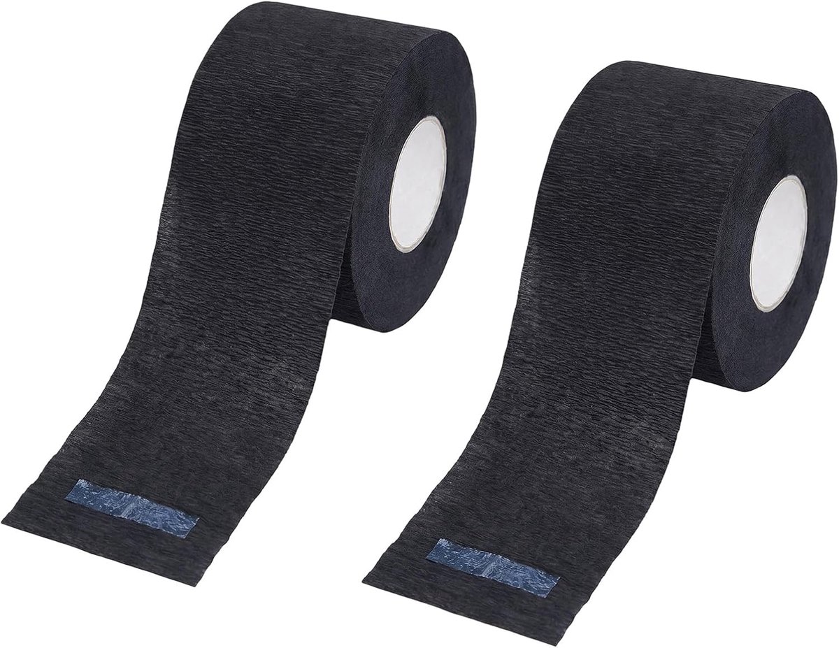 2 STKS Wegwerp Kapper Hals Strips Waterdichte Hals Papier Tissue Roll voor Salon Haircutting Styling Kleur Zwart