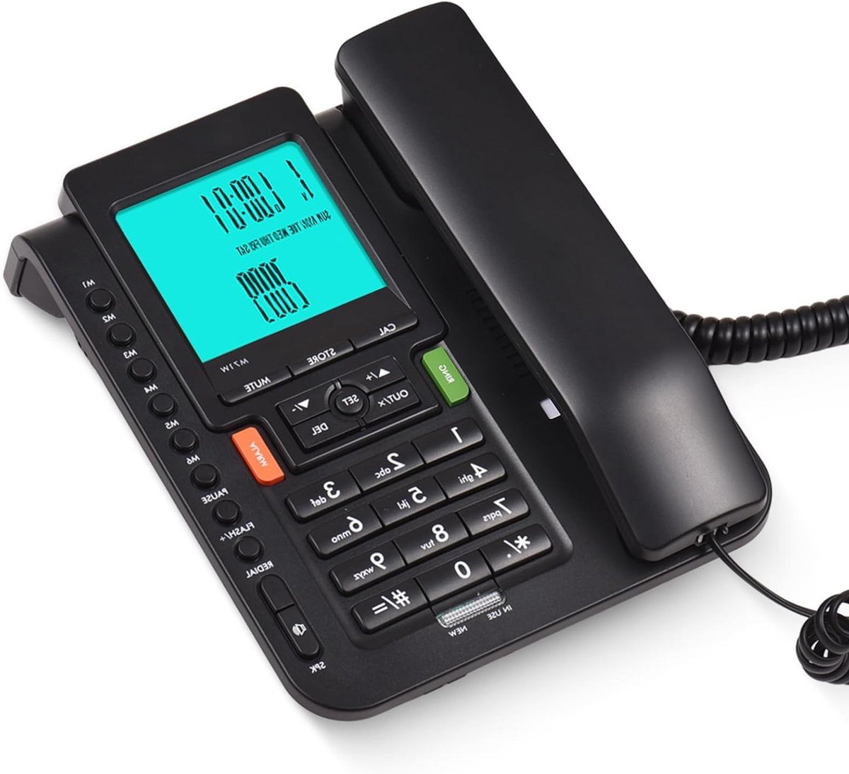 Vaste Telefoon - Bureau Telefoon - Thuis Bellen - DTMF FSK Detectie - 20.8 x 17 x 7.5 cm - Zwart