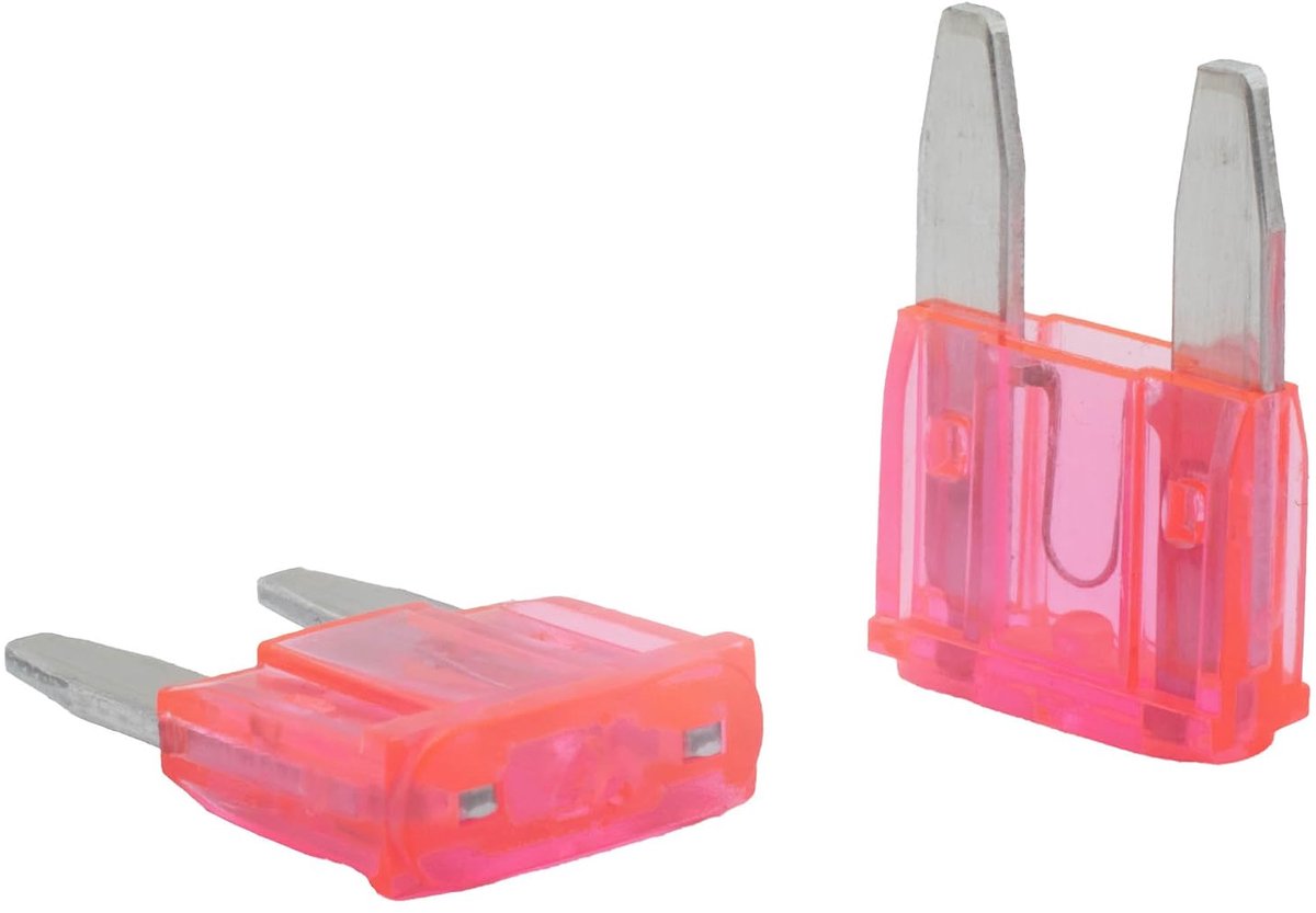 Mini platte steekzekeringen 4A roze; autozekering 32V/DC platte zekering boot aanhanger vrachtwagen caravan