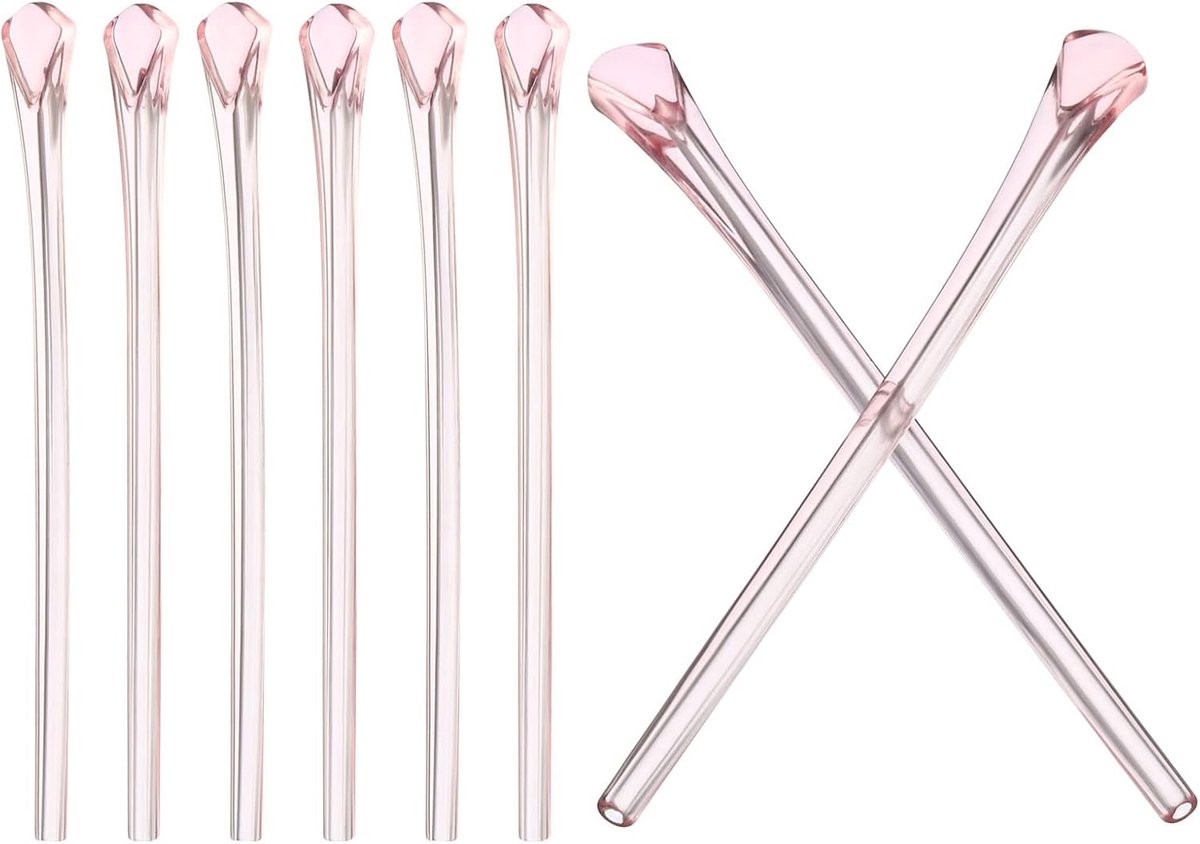 Glazen eindpunten, 4 paar lenzenvloeistof antislip oorsokstukken buishuls siliconen vervanging tempel voor ronde dunne metalen brilpoten, roze-11, roze, 72.5 x 6 x 4mm