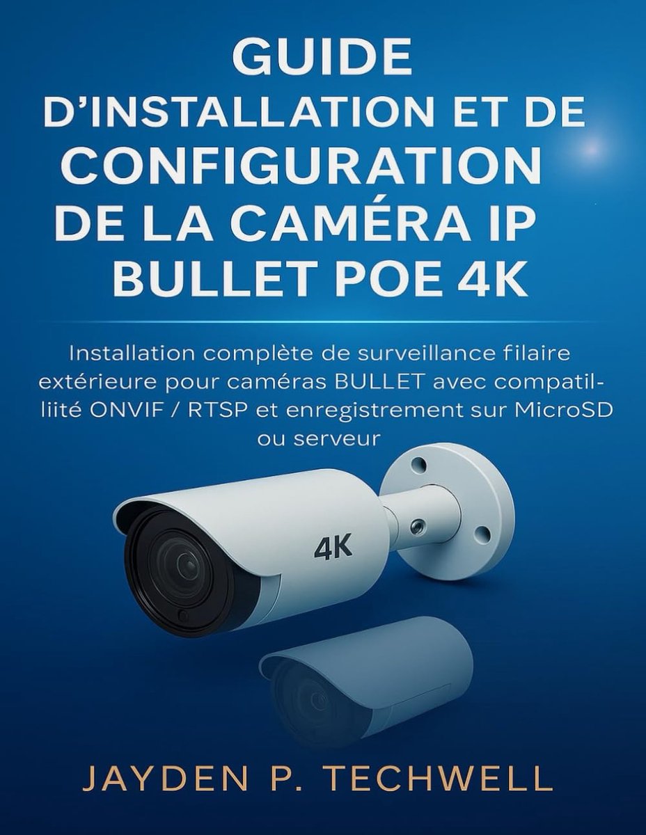D'INSTALLATION ET DE CONFIGURATION DE LA CAMÉRA IP BULLET POE 4K: Installation complète de surveillance filaire extérieure pour caméras BULLET avec compatibilité ONVIF / RTSP et enregistrement
