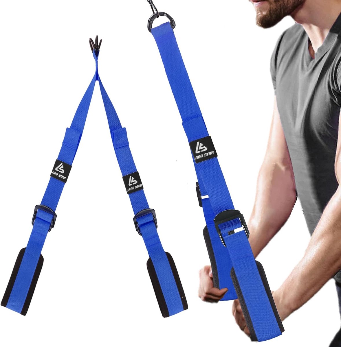 Tricep rope kabelaccessoire - verstelbare lengte 30-70 cm - breed bewegingsbereik - ideaal voor triceps oefeningen - ShopVlot