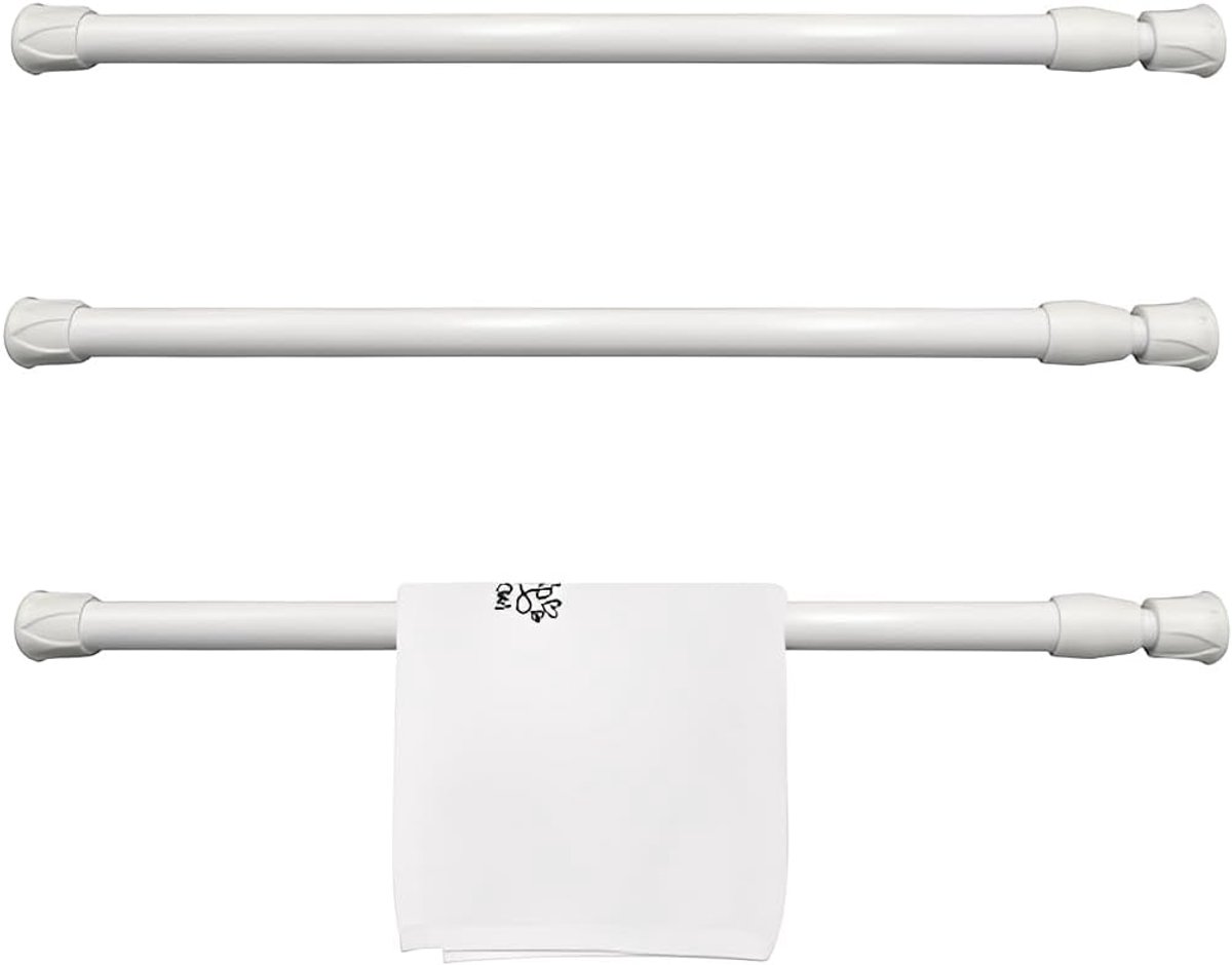 Drukgordijnroedeset 30-50 cm - telescopisch - boorvrij - ideaal voor ramen en kasten - ShopVlot