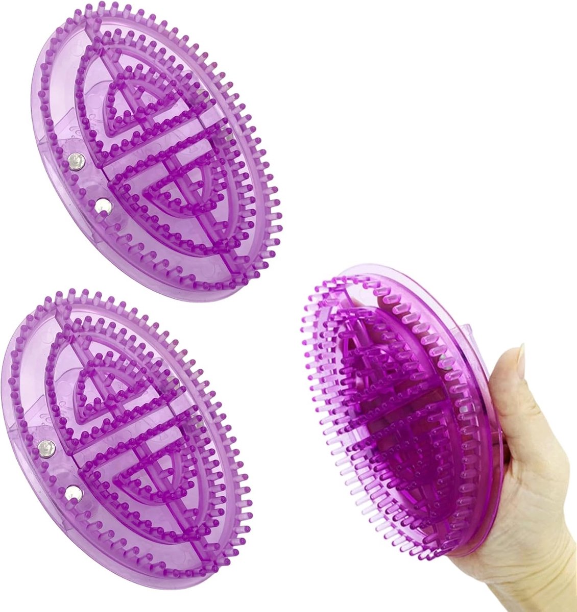 Massageborstel 2pcs - Handmassageborstel met essentiële oliën - Stimuleert bloedsomloop - Verlicht spierspanning - ShopVlot